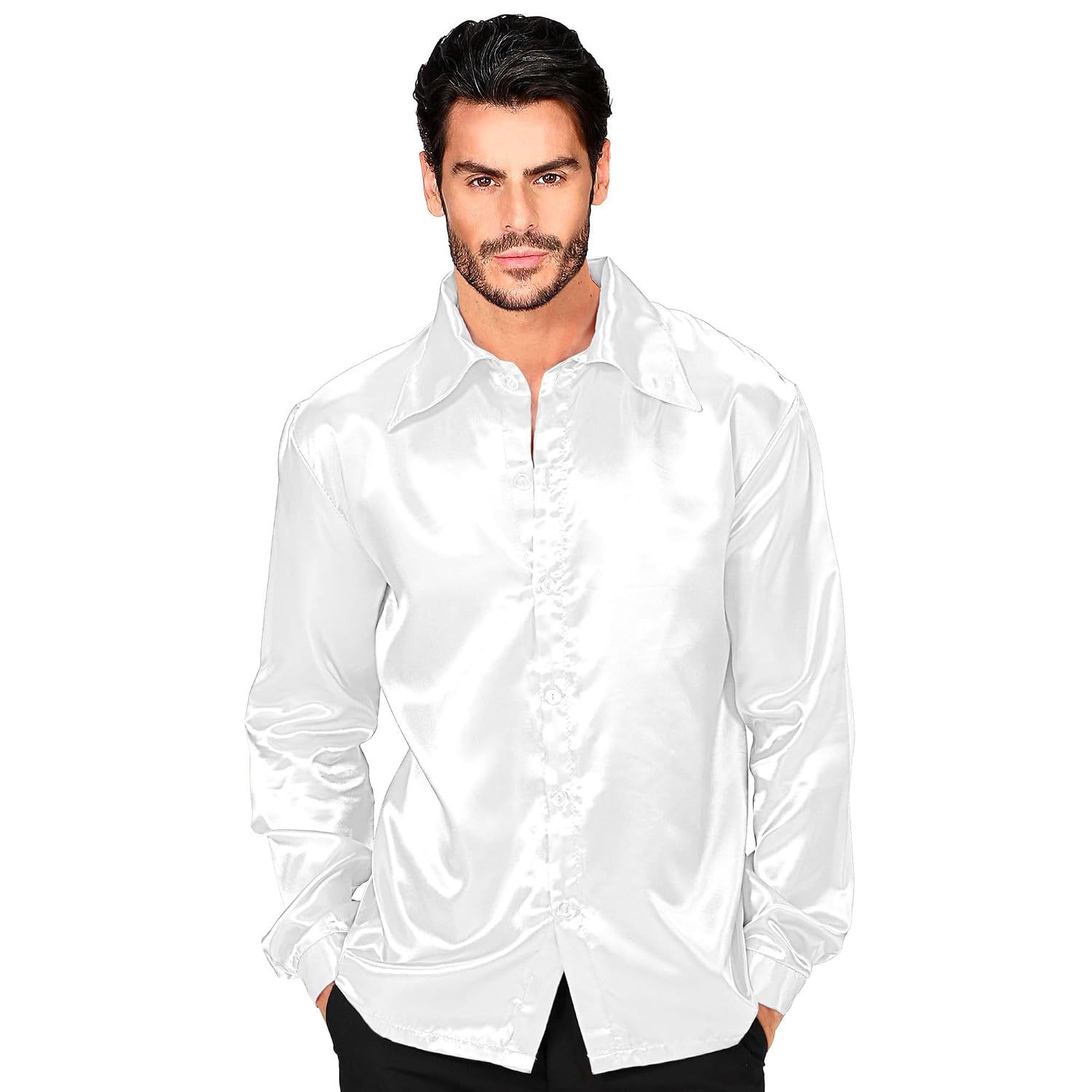 W WIDMANN MILANO Party Fashion — Chemise disco années 70 satin