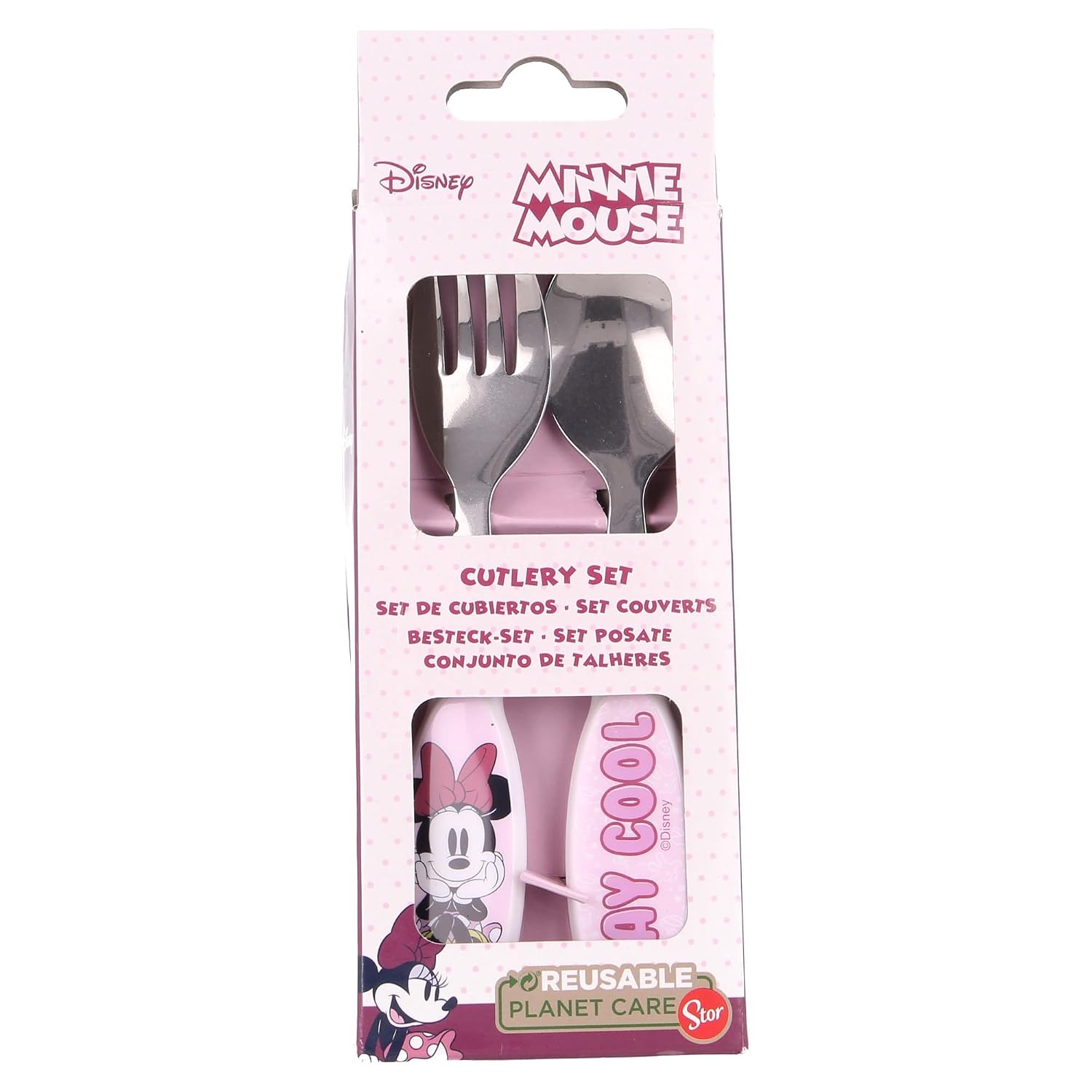 STOR — Set de 2 couverts enfants Minnie Mouse inox
