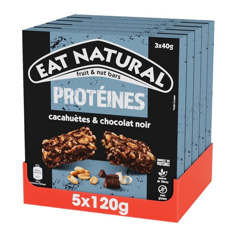 Barres protéinées sans gluten — cacahuètes et chocolat noir