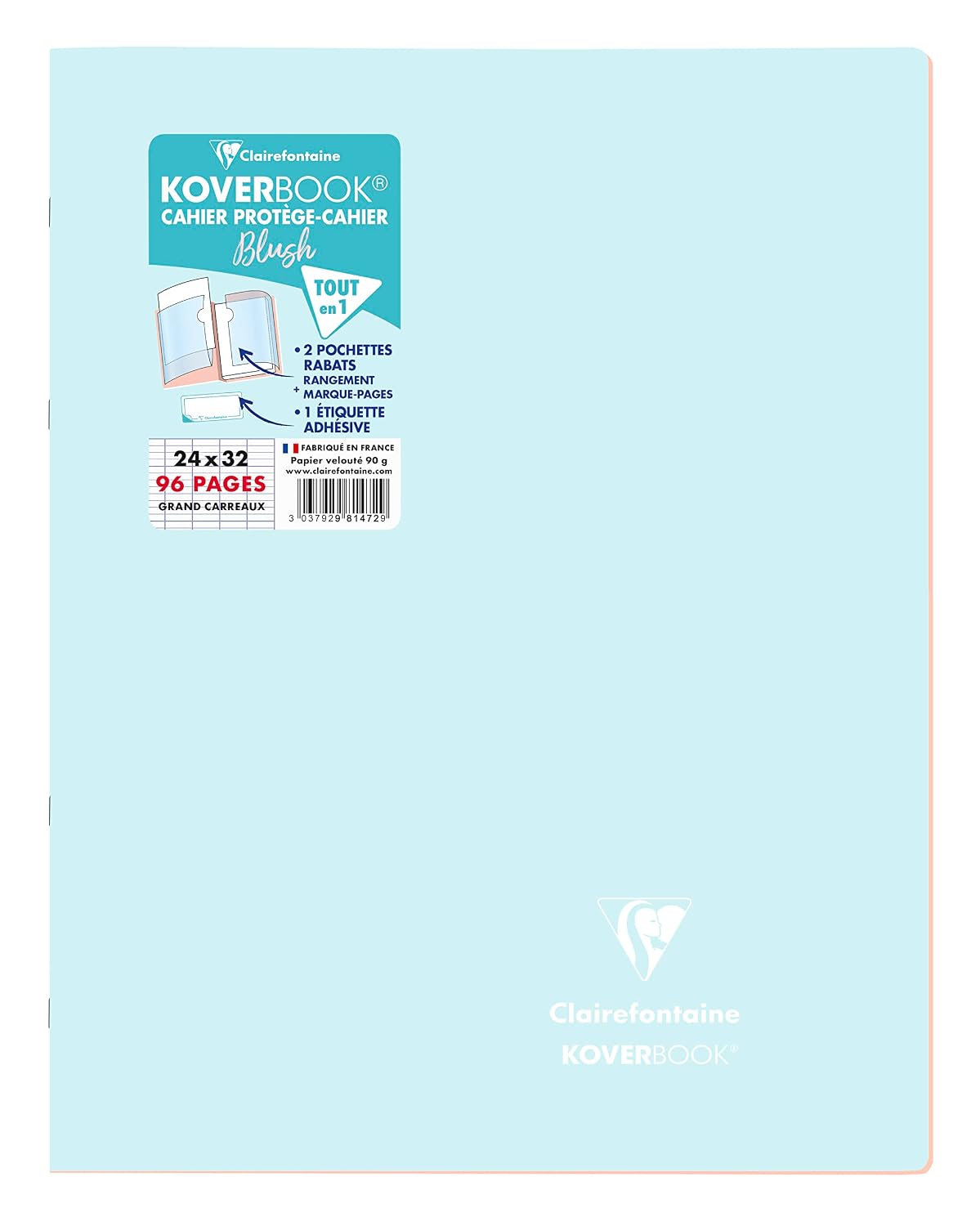 CLAIREFONTAINE Koverbook Blush — Cahier agrafé 24x32 cm 96 p
