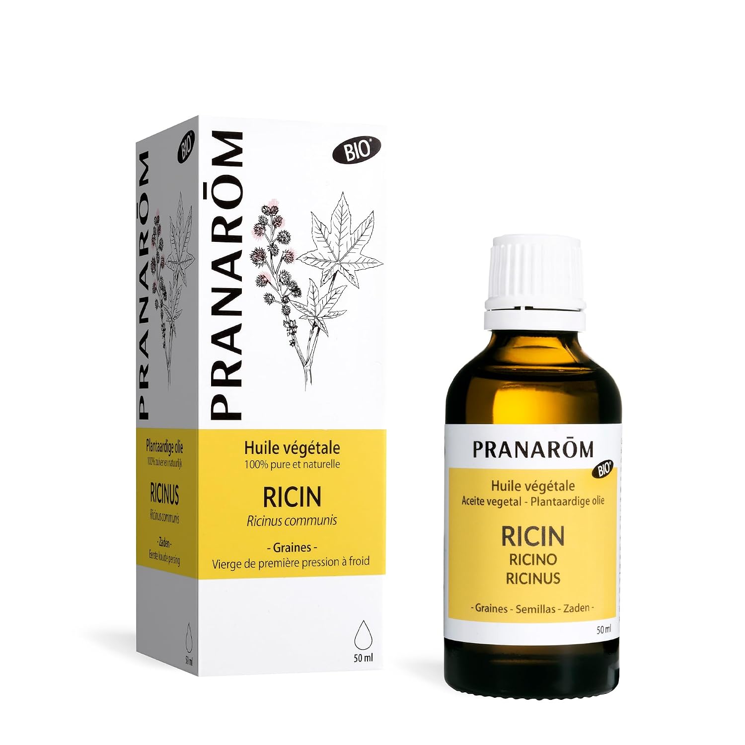 Pranarôm — Huile végétale de ricin bio 50 ml