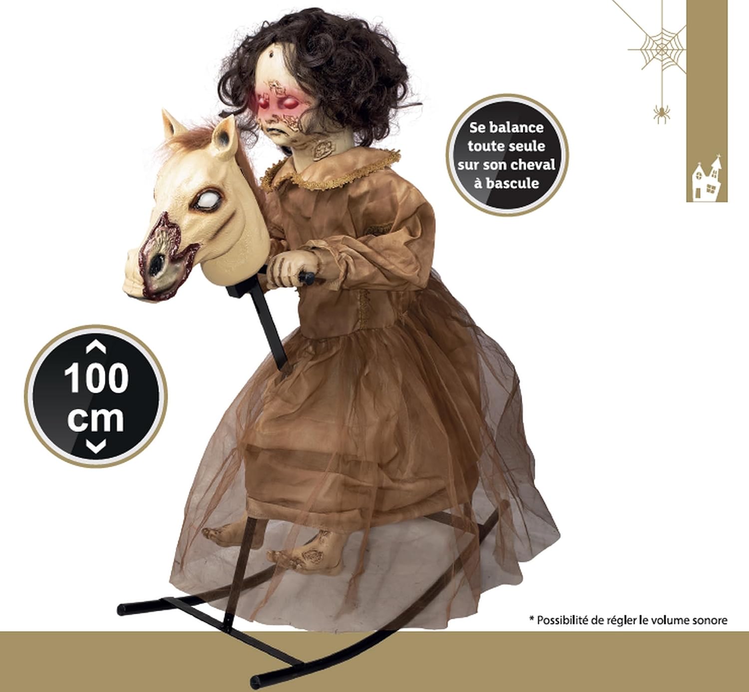 P'tit Clown — Automate Halloween fillette maudite 100 cm – Image 2