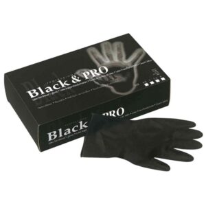 SIBEL Black & Pro — Pack de 20 gants de coiffeur latex M noir