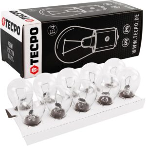 TECPO — Lot de 10 ampoules P21W BA15S 12 V 21 W