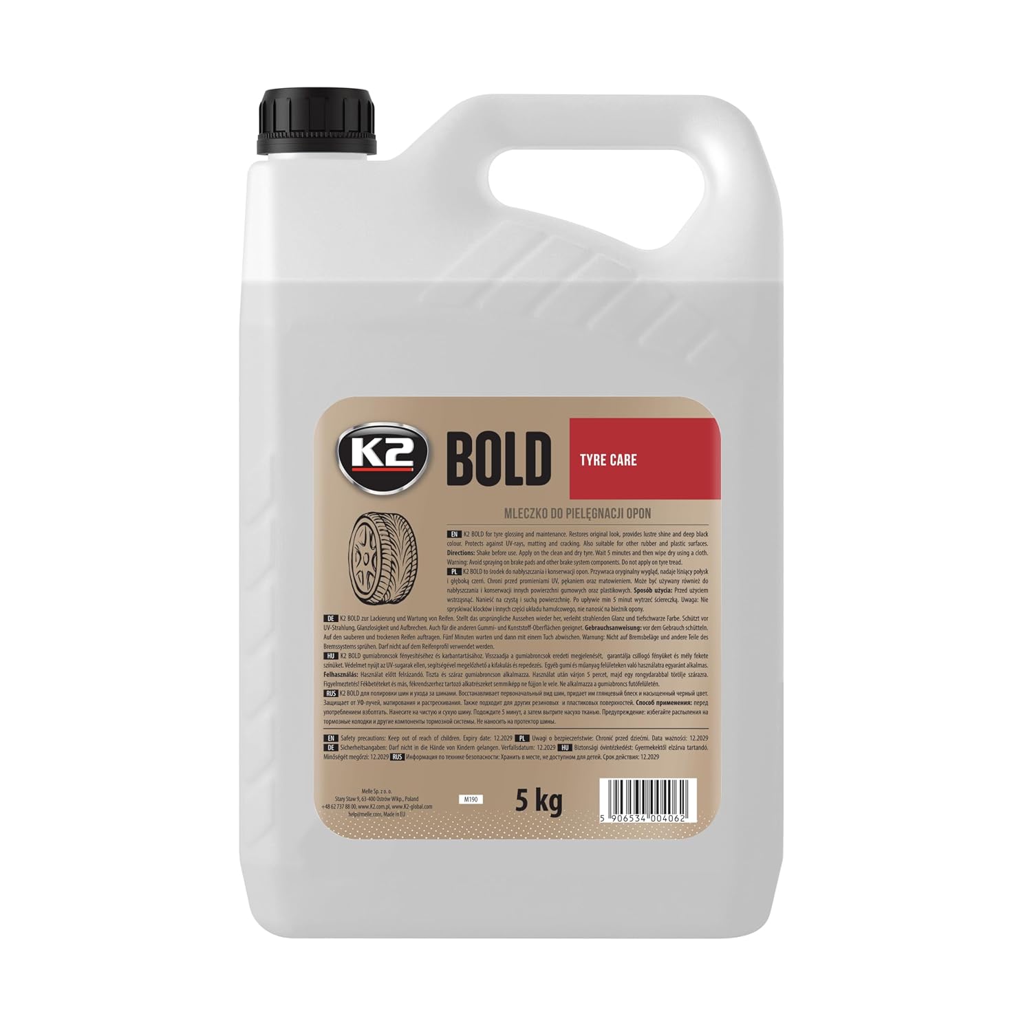 K2 Bold — Mousse lustrante pour pneus 5 L