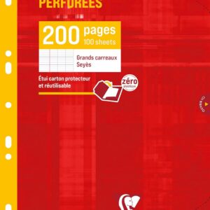 CLAIREFONTAINE — Étui de copies doubles perforées A4 200 pages