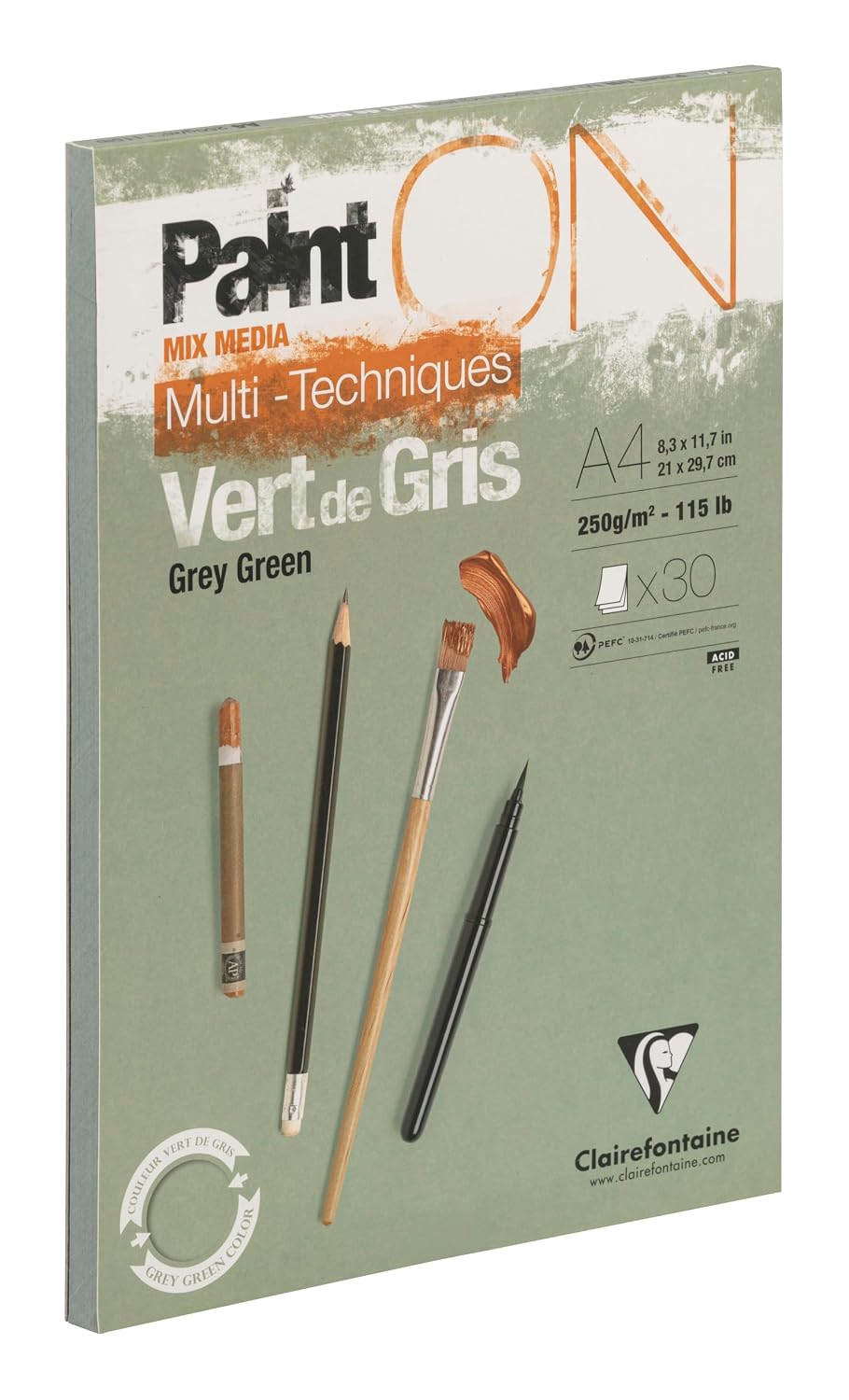 CLAIREFONTAINE PaintON — Bloc collé multi-techniques A4 250 g