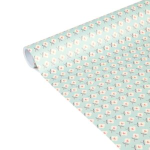 CLAIREFONTAINE — Rouleau de papier cadeau fleurs bleues 5 m x 35 cm