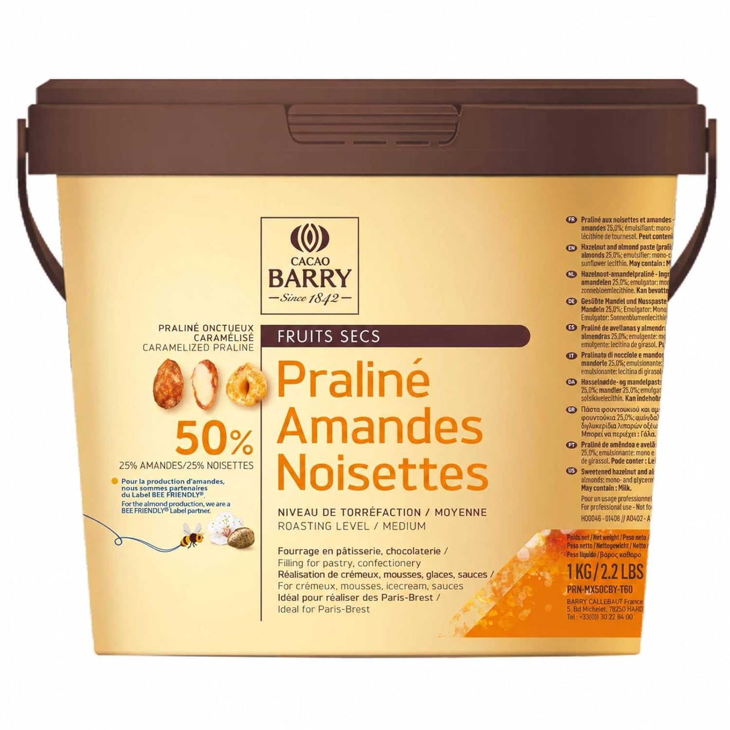 BARRY — Praliné amandes/noisettes 50% pot 1 kg
