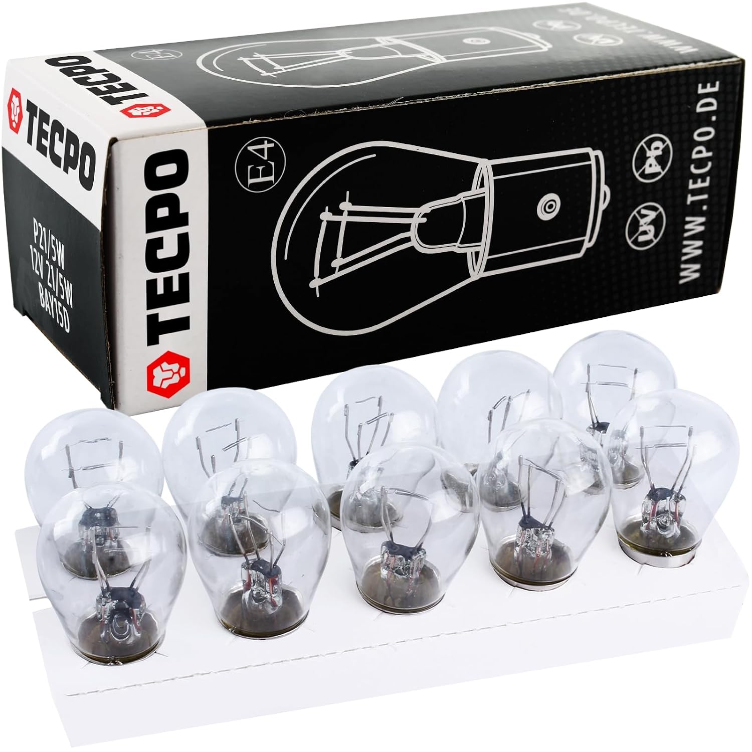 TECPO — Lot de 10 ampoules P21W 12 V 21 W