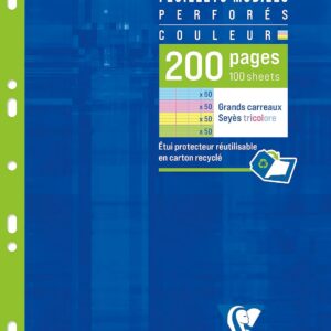 CLAIREFONTAINE — Étui de feuillets mobiles perforés A4 200 pages