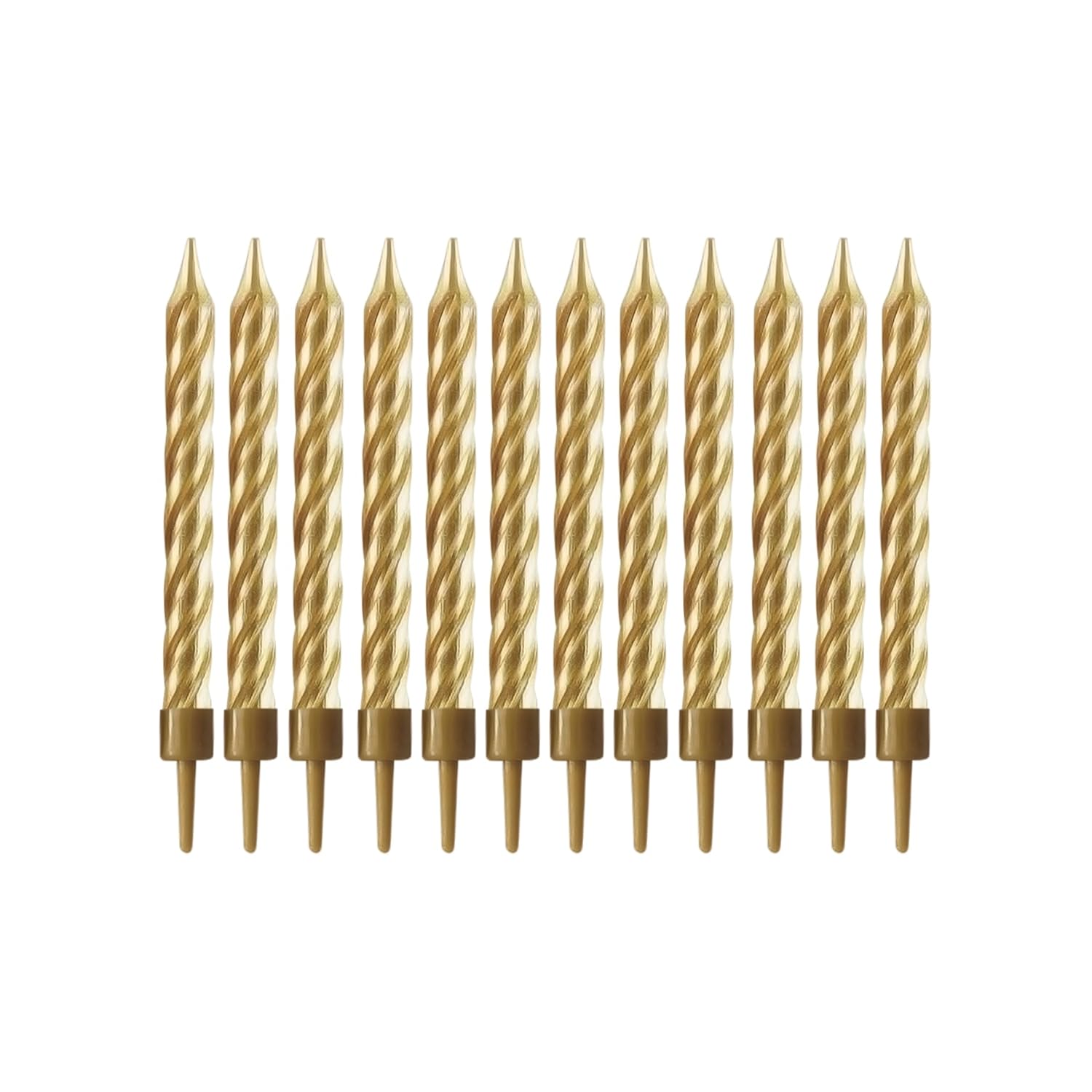 P'tit Clown — Bougies avec socles or, lot de 12
