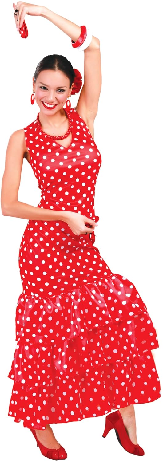 FIESTAS GUIRCA — Déguisement de flamenca femme rouge et blanc