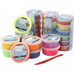 Foam Clay — Pâte à modeler séchant à l’air, assortiment 28 boîtes