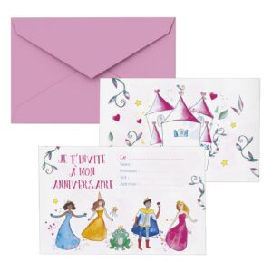 P'tit Clown — Cartons d’invitation princesses lot de 8