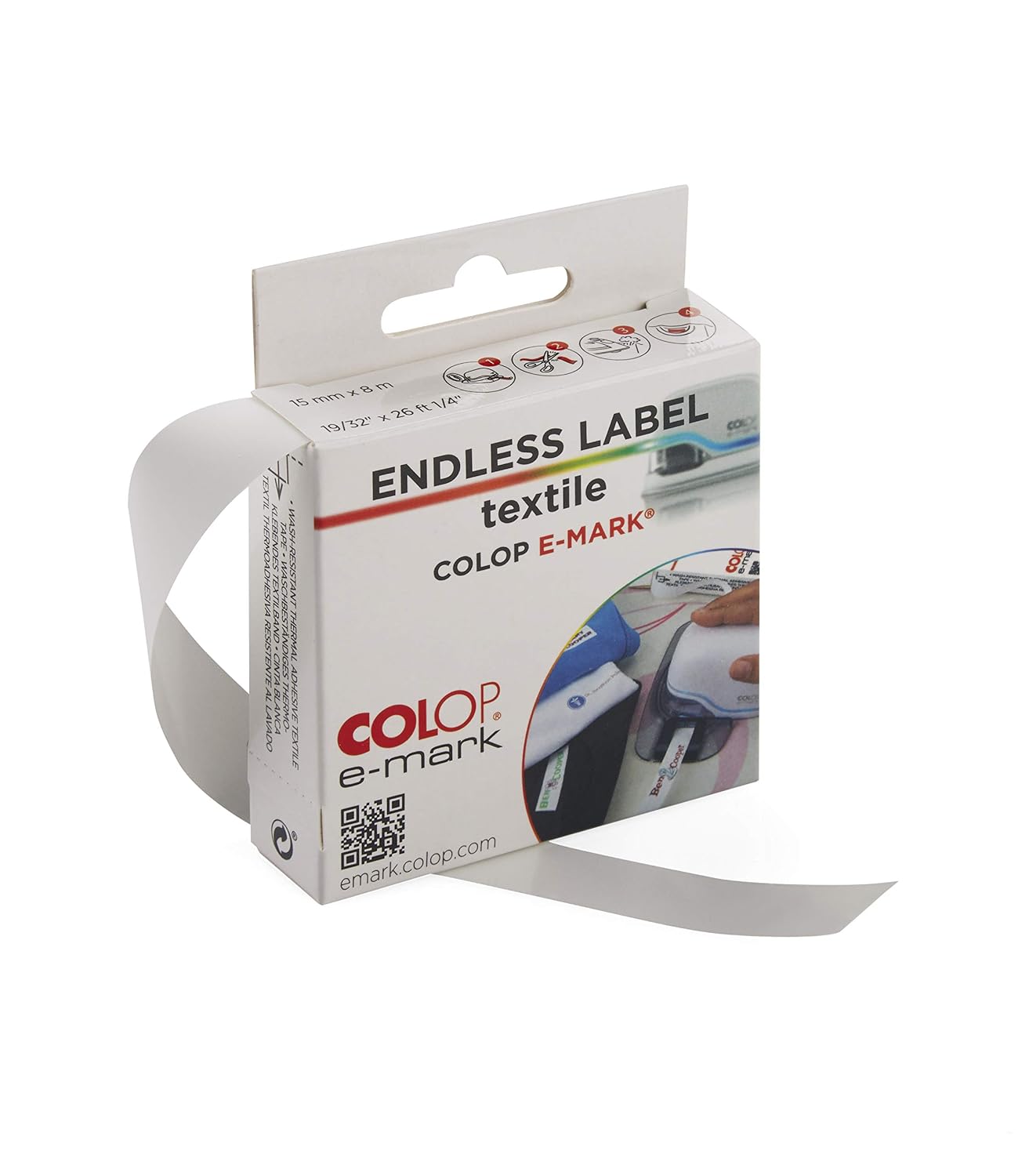 COLOP e-mark — Étiquettes textiles à repasser 14 mm x 8 m