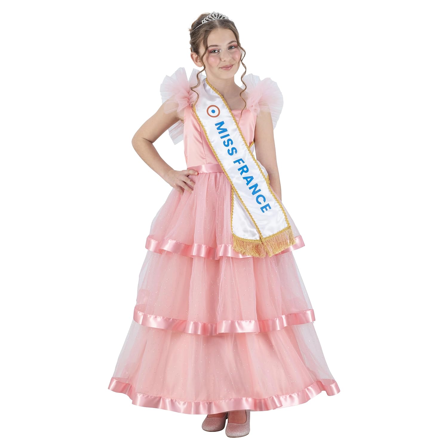 CHAKS — Costume Miss France fille avec robe, diadème et écharpe