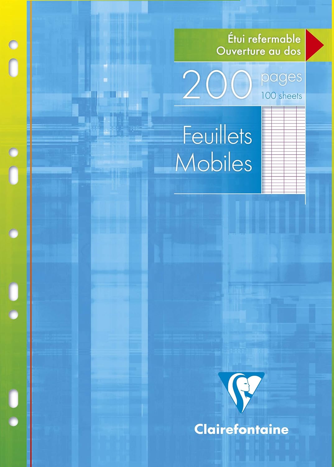 CLAIREFONTAINE — Étui de feuillets mobiles perforés A4 200 pages