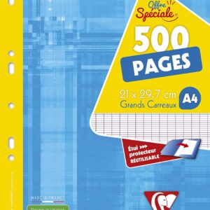 CLAIREFONTAINE — Feuillets mobiles perforés A4 500 pages 90 g