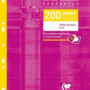 CLAIREFONTAINE — Étui de copies doubles perforées A4 200 pages