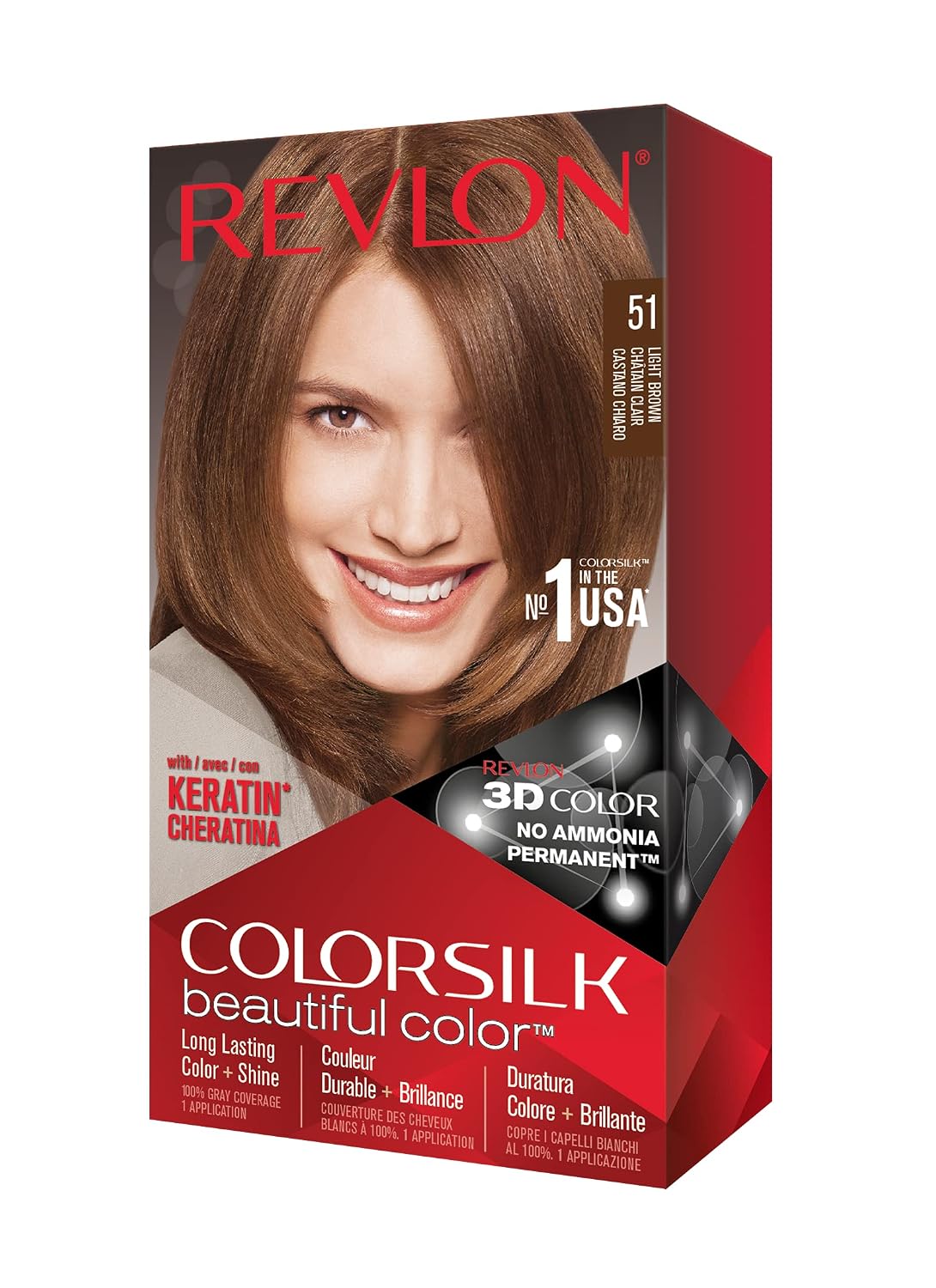 REVLON ColorSilk — Coloration châtain clair sans ammoniaque