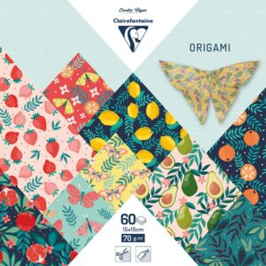 Clairefontaine Jardin Fruité — Papier origami 15x15 cm, 60 feuilles
