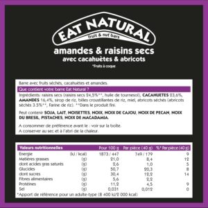 Alternative view of Barres aux fruits et aux noix sans gluten — 5 x 3 barres 40 g