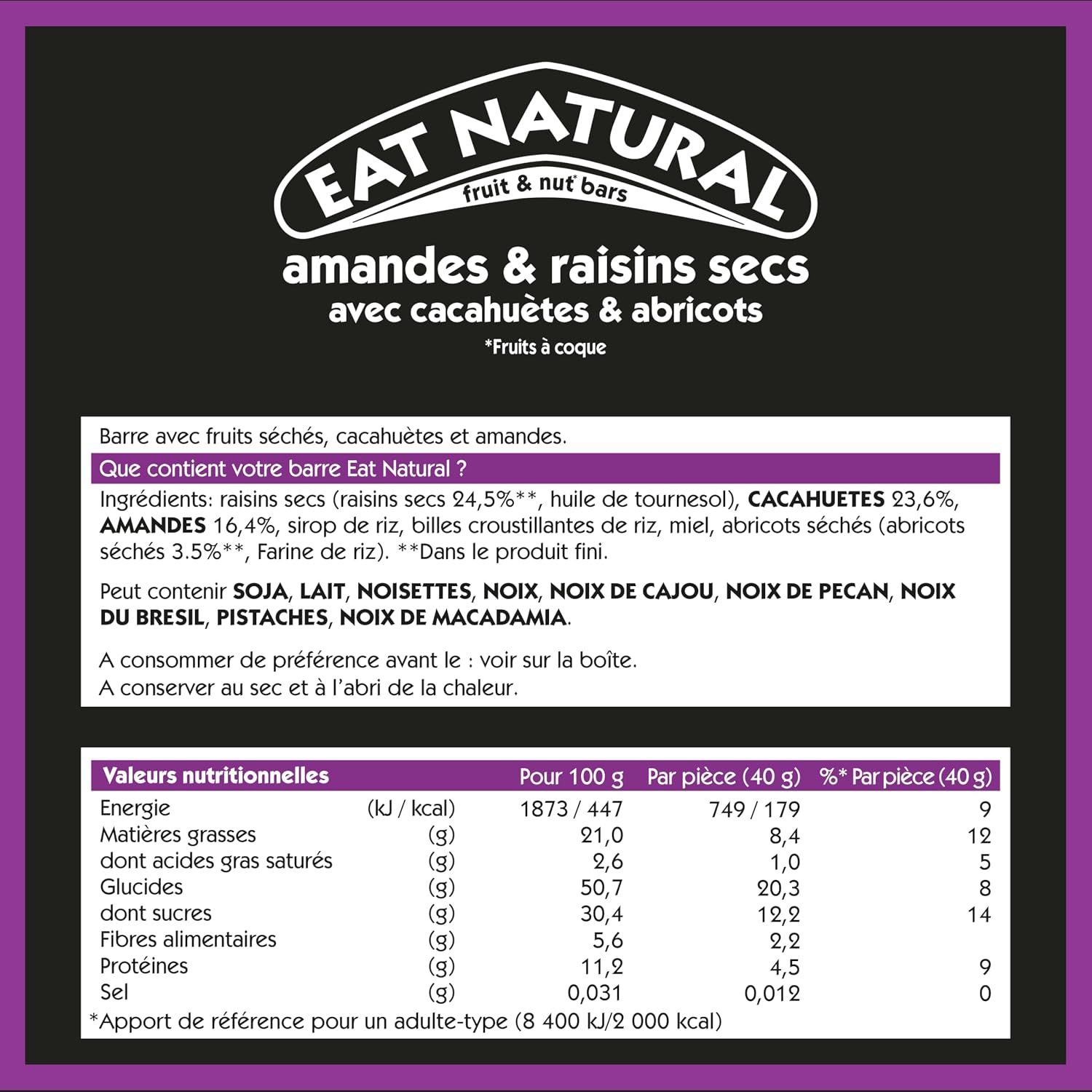 Barres aux fruits et aux noix sans gluten — 5 x 3 barres 40 g – Image 2