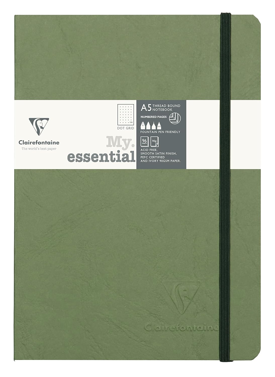 CLAIREFONTAINE Nomaddict — Carnet élastiqué A5 192 pages DOT