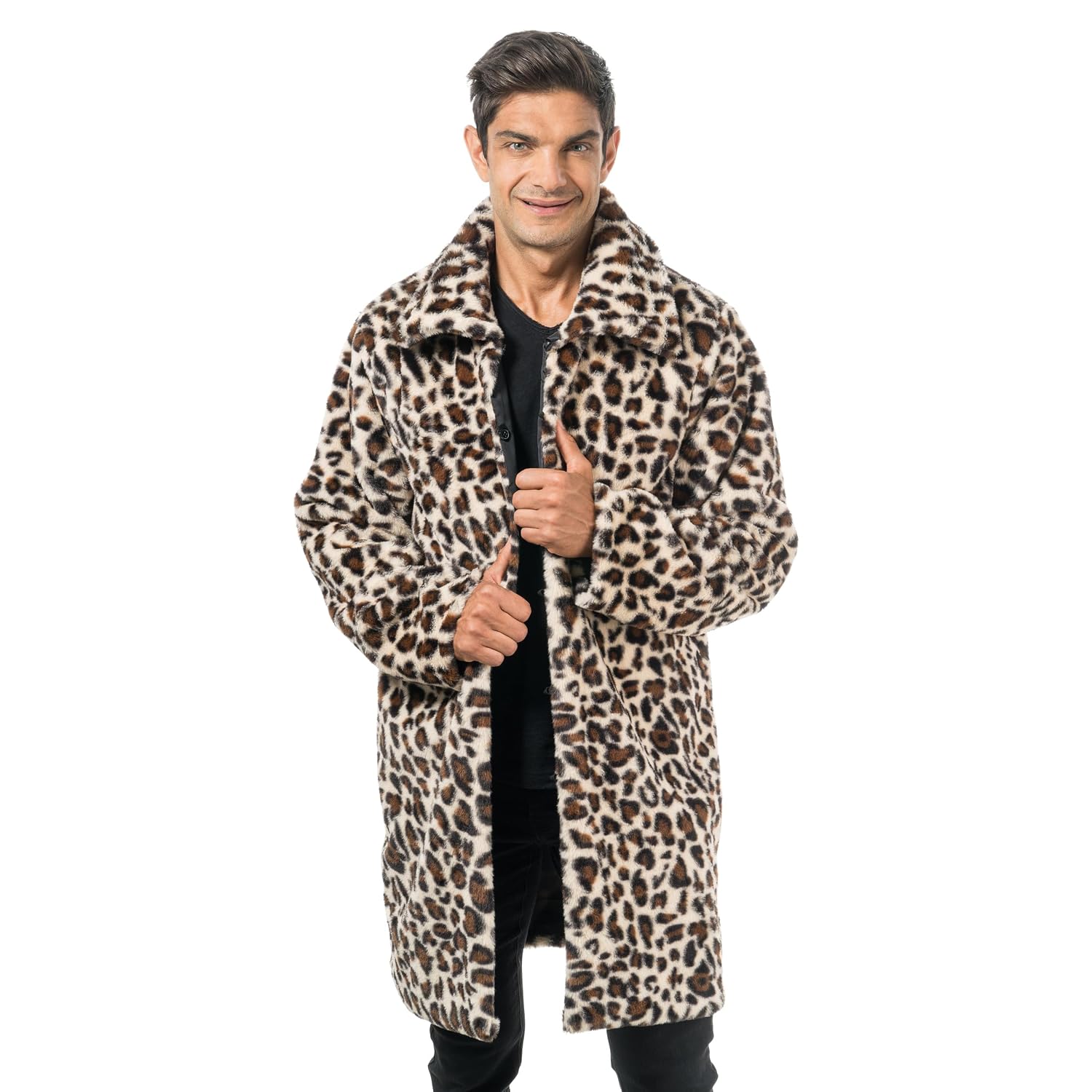 CHAKS — Veste effet fourrure motif léopard adulte
