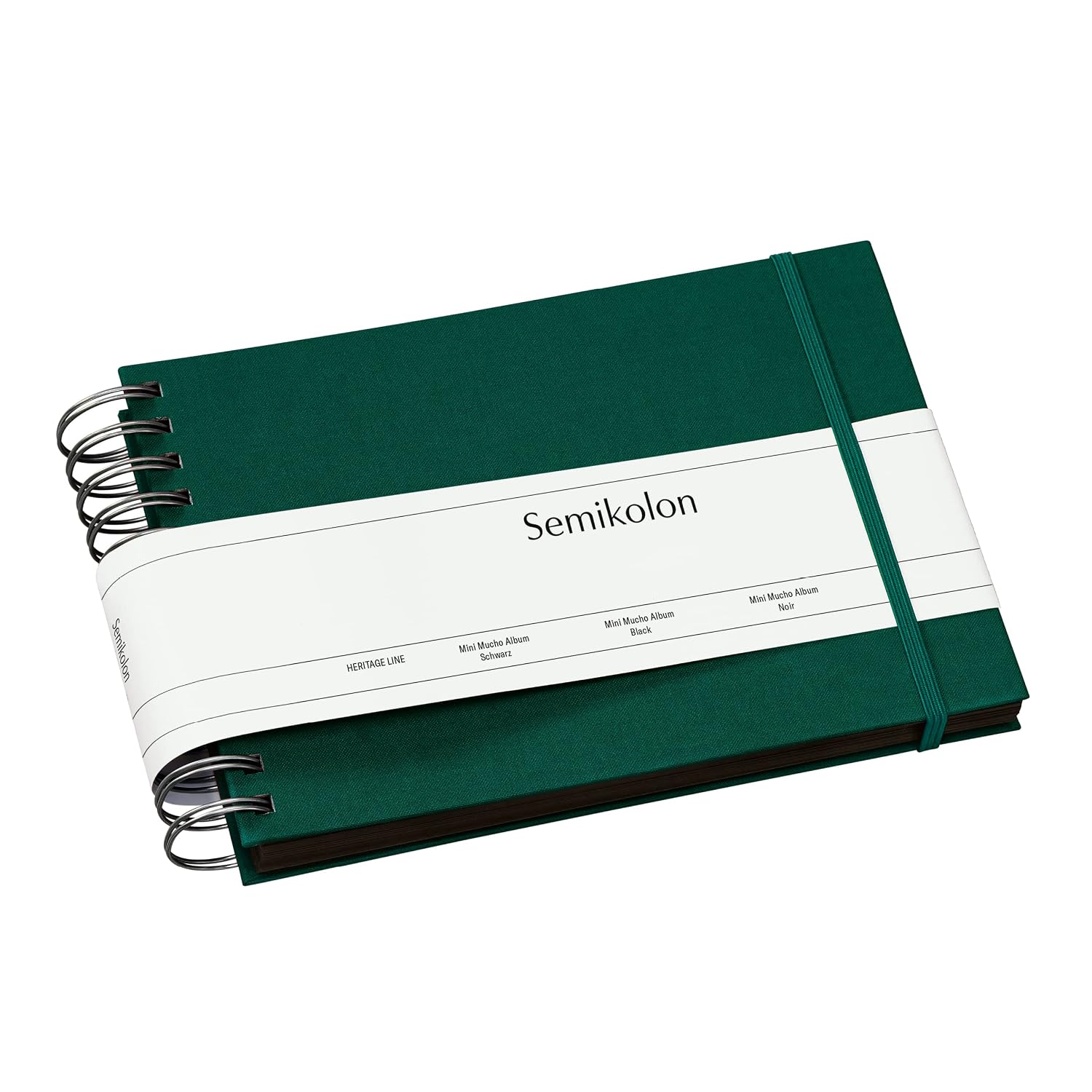 SEMIKOLON Mucho — Album photo à spirales 25 x 16 cm vert forêt