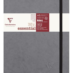 CLAIREFONTAINE Nomaddict — carnet élastiqué A5 gris 192 pages