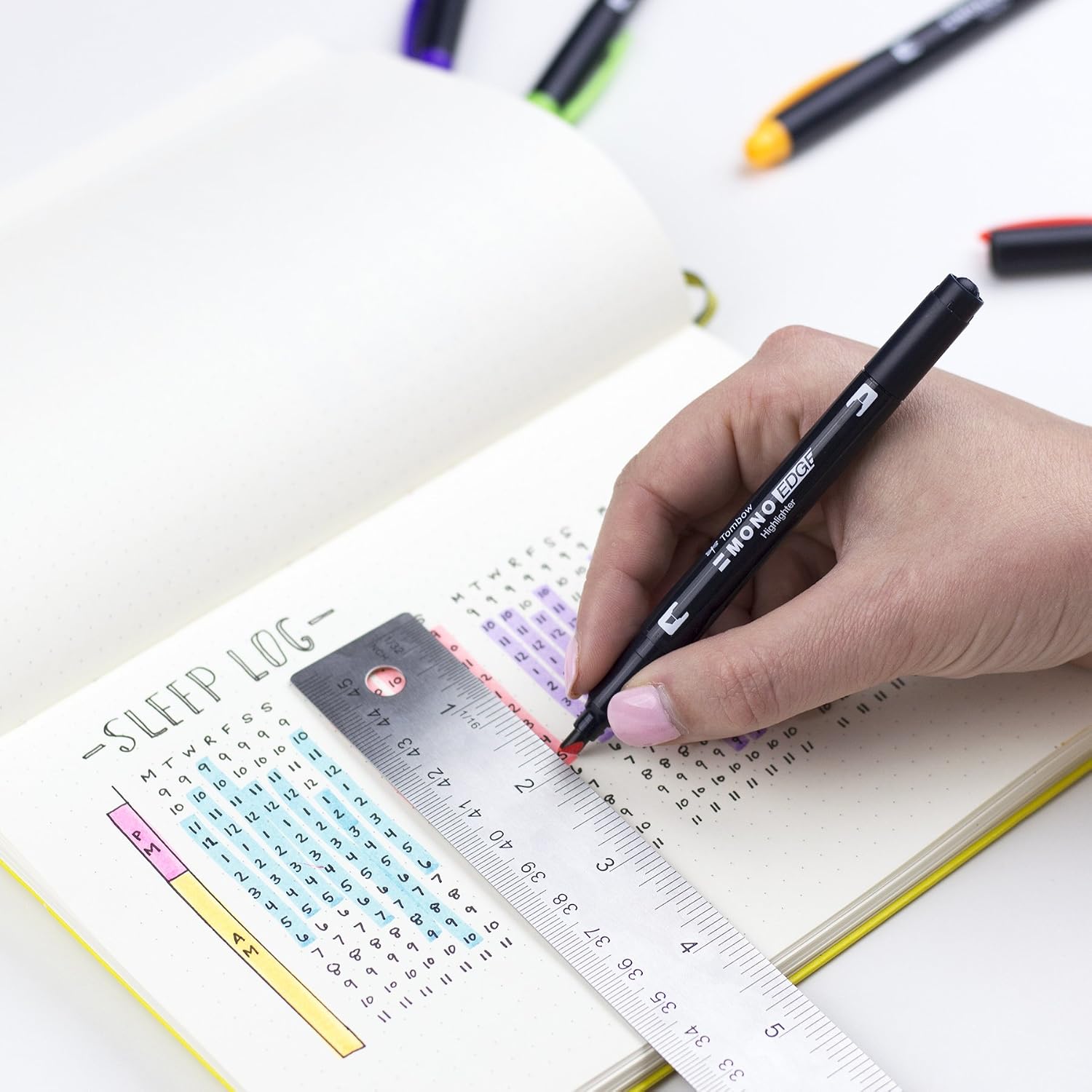 TOMBOW Mono Edge — Kit de 6 surligneurs double pointe – Image 8