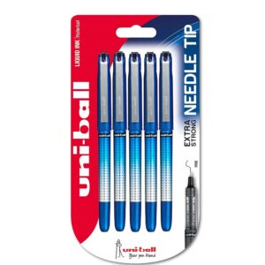 Pack de 5 stylos à bille à pointe aiguille 0,5 mm — bleu