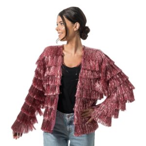 CHAKS — Veste femme à franges scintillantes multicolore