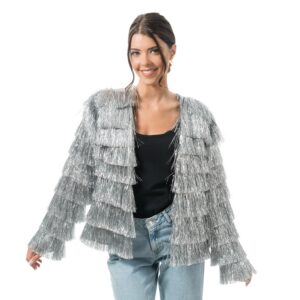 CHAKS — Veste à paillettes femme à franges scintillantes