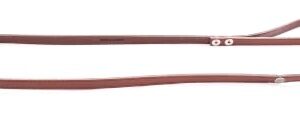 MARTIN — Laisse en cuir surpiqué classique marron 16 x 100 cm