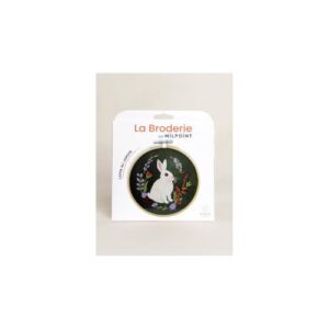 Kit de broderie avec tambour — motif lapin au jardin