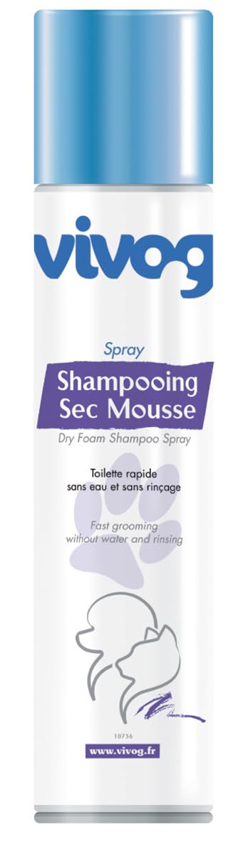 VIVOG — Spray shampoing sec mousse chien et chat 300 ml