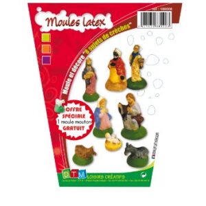 GRAINE CREATIVE — Lot de 9 moules en latex crèche de Noël