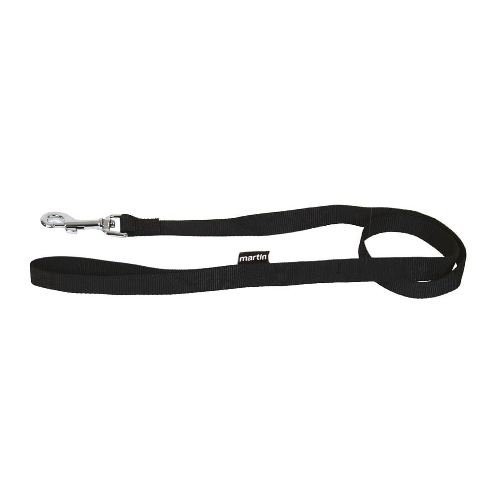 MARTIN SELLIER — Laisse unie en nylon noir 90 cm x 25 mm