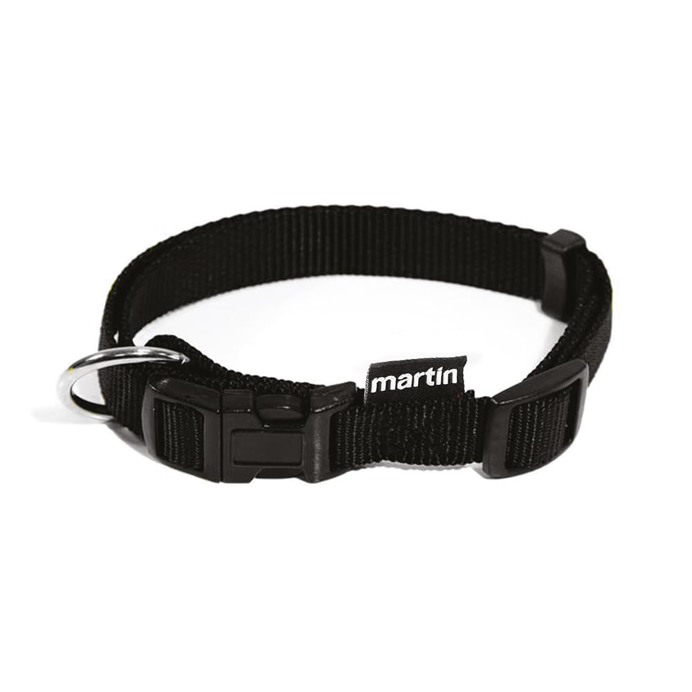 MARTIN SELLIER — Collier chien réglable en nylon noir 45-65 cm