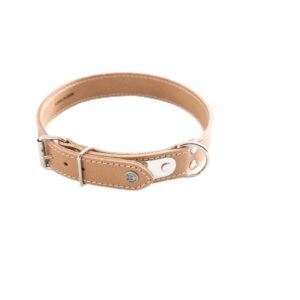 MARTIN SELLIER — Collier classique en cuir surpiqué avec plaque