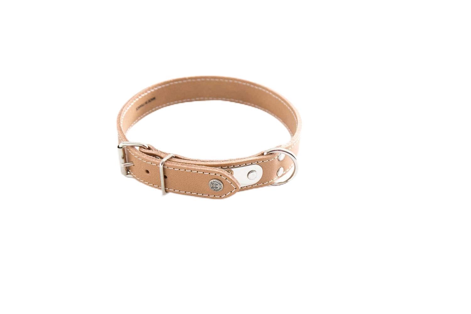 MARTIN SELLIER — Collier classique en cuir surpiqué avec plaque
