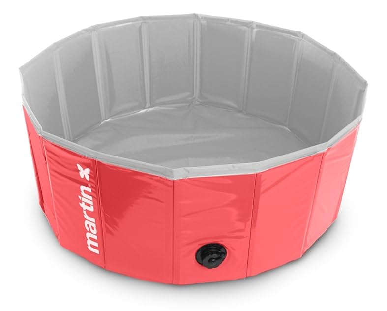 MARTIN — Piscine pour chien rouge 80 x 80 x 20 cm
