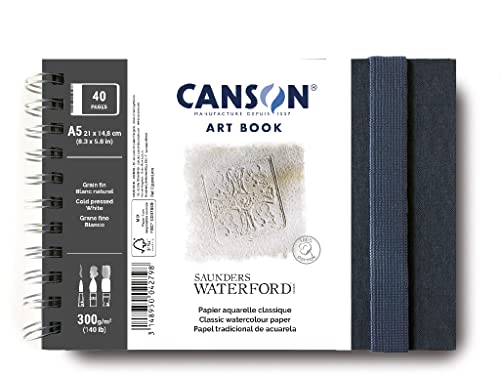 CANSON Saunders Waterford — Carnet aquarelle spiralé A5 300 g