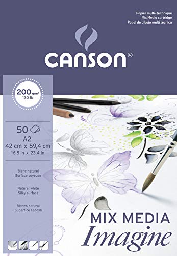 CANSON Imagine — Bloc papier multitechnique A2 200 g/m²
