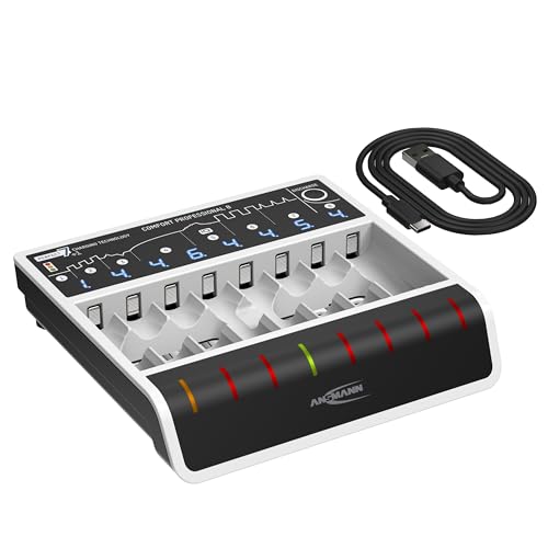ANSMANN Comfort Professional 8 — Chargeur rapide USB 1 à 8 AA/AAA