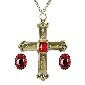 WIDMANN Cardinal Set — Parure cardinal collier croix et 2 bagues