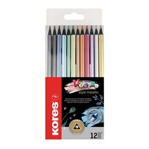 KORES Kolores Style Métallique — 12 crayons de couleur métalliques
